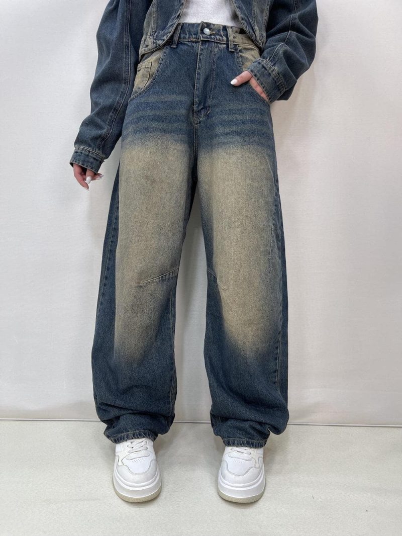 شلوار جین زنانه بالونی آبی تینت دار