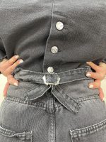 شلوار جین زنانه بالونی زغالی