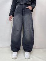 شلوار جین زنانه بالونی زغالی