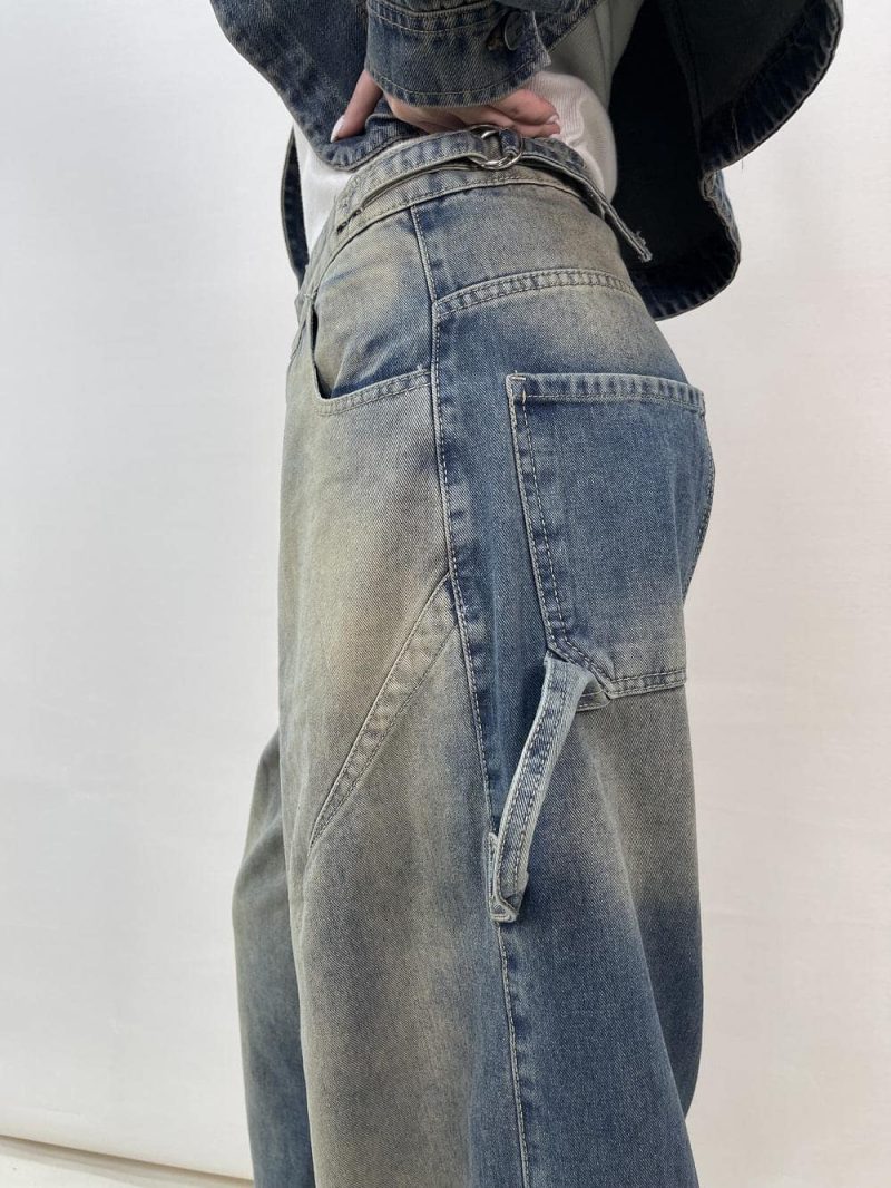 شلوار جین زنانه بالونی مکس آبی