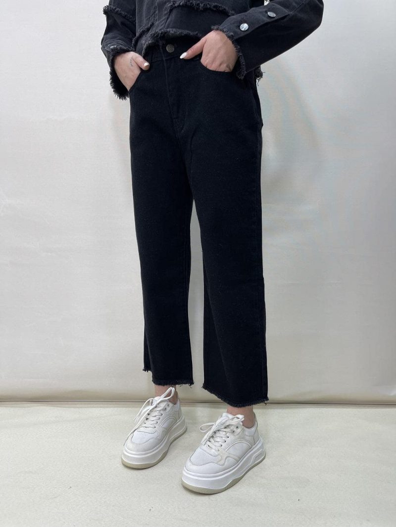 شلوار جین زنانه واید لگ مشکی