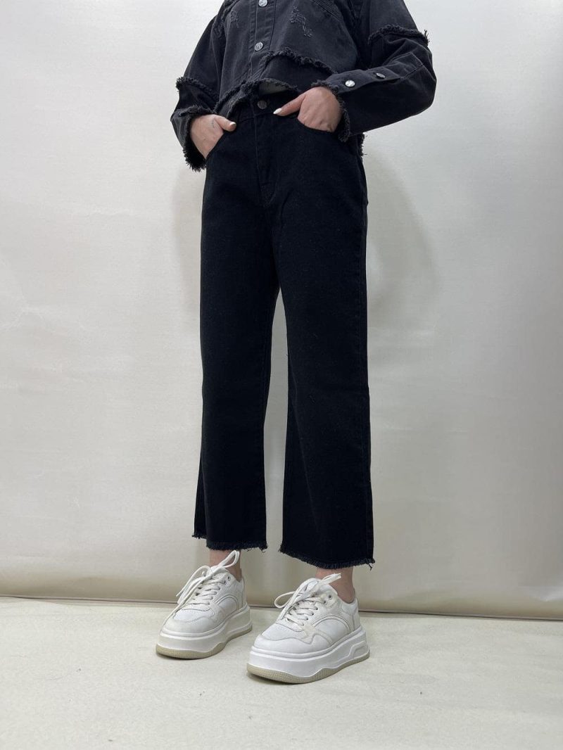 شلوار جین زنانه واید لگ مشکی