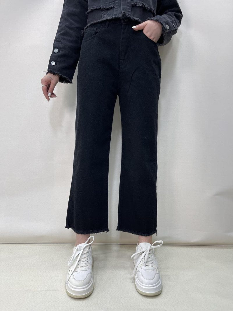 شلوار جین زنانه واید لگ مشکی