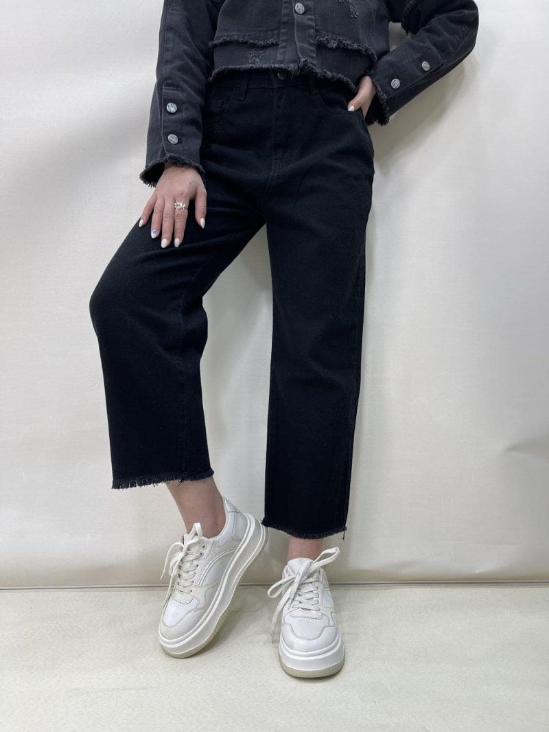 شلوار جین زنانه واید لگ مشکی