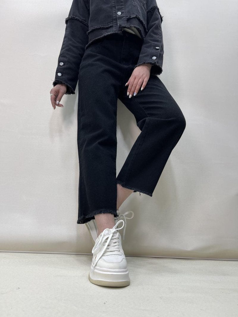 شلوار جین زنانه واید لگ مشکی