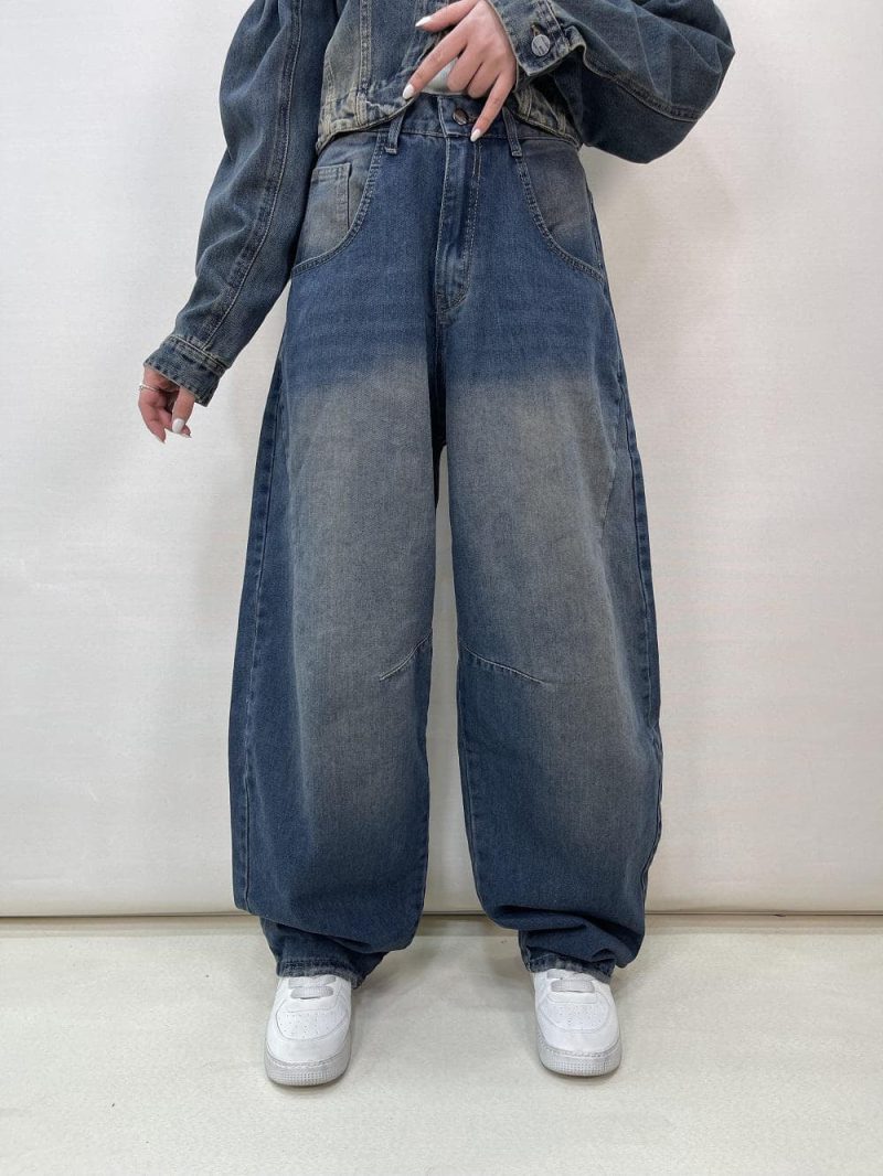 شلوار جین زنانه بالونی آبی