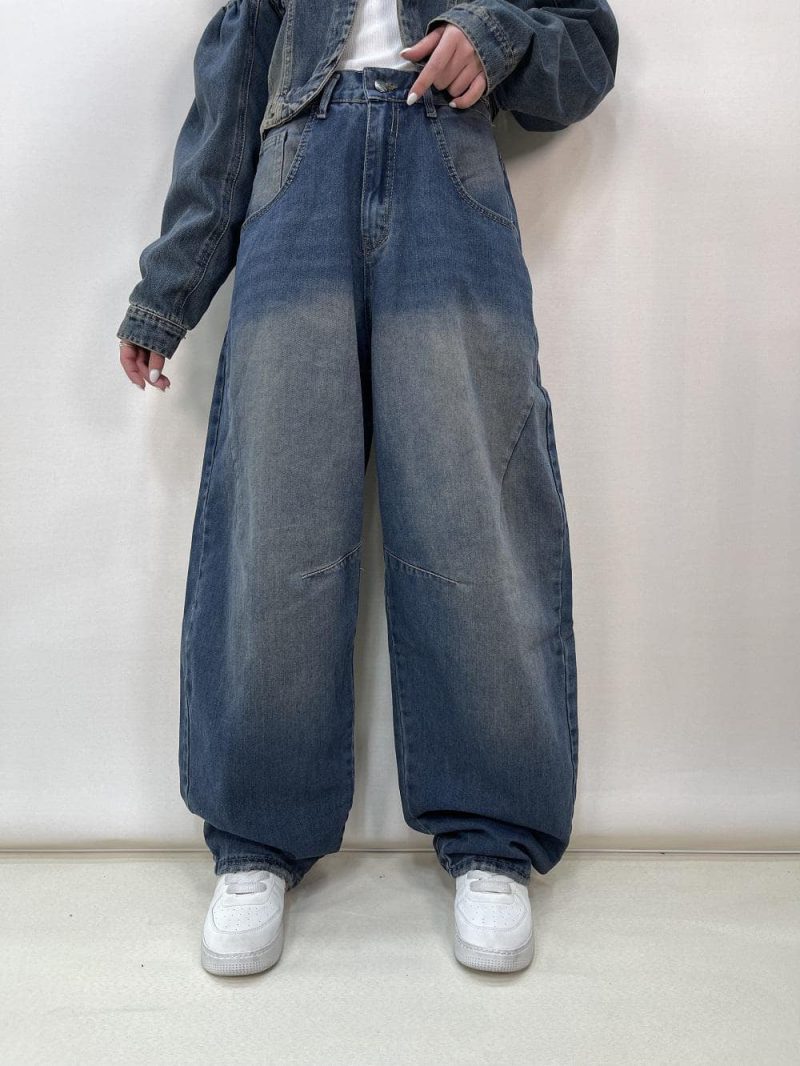 شلوار جین زنانه بالونی آبی