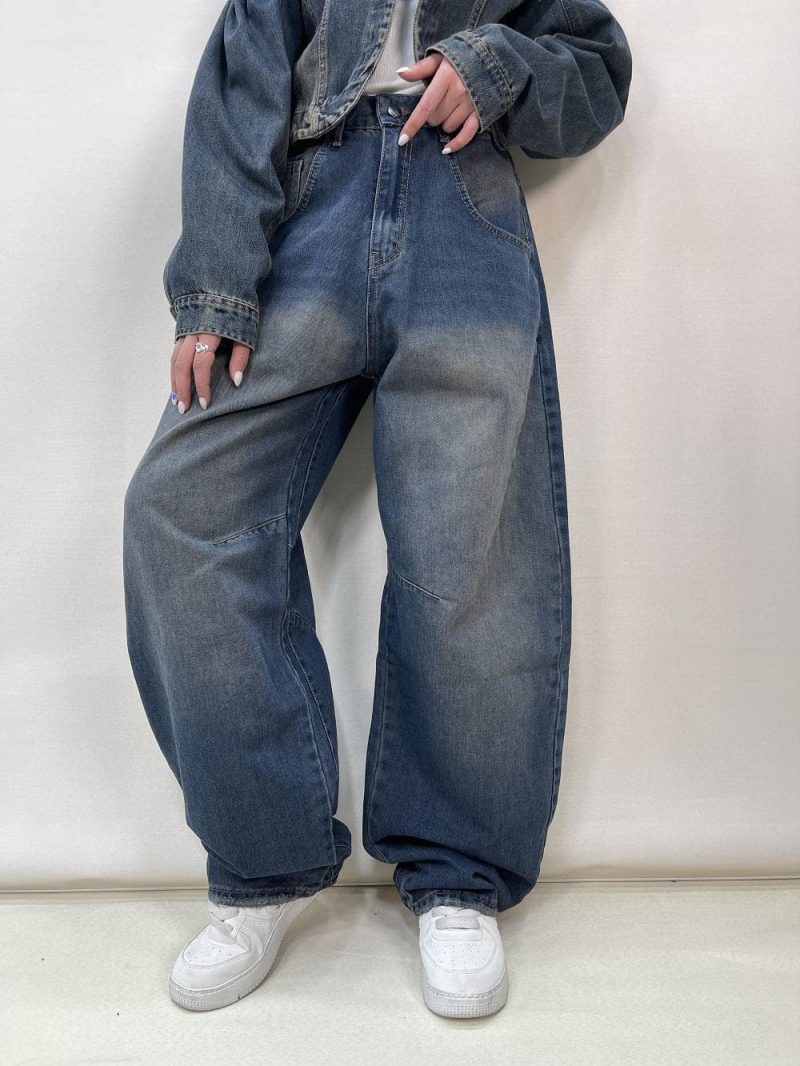 شلوار جین زنانه بالونی آبی