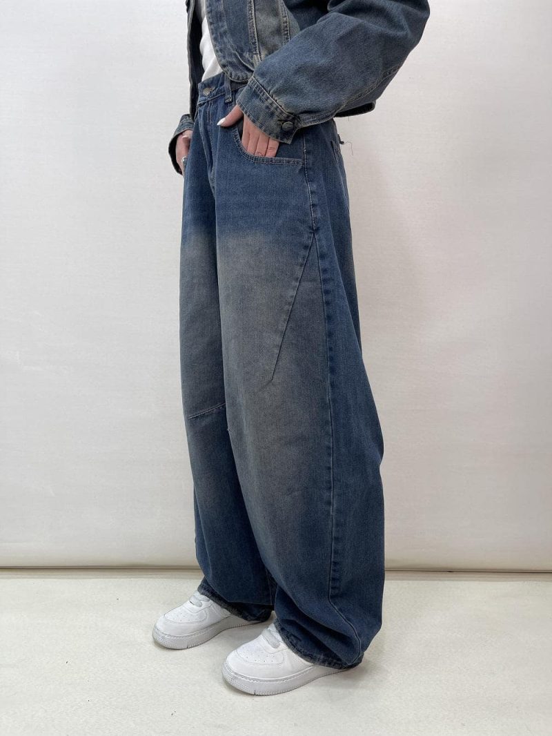 شلوار جین زنانه بالونی آبی