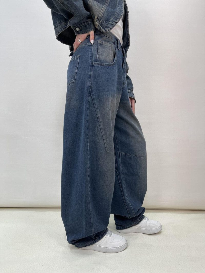 شلوار جین زنانه بالونی آبی