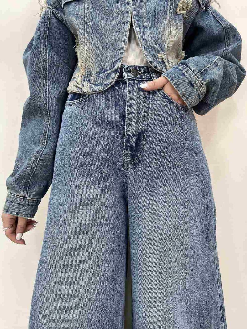 شلوار جین زنانه سوپر بگ آبی