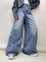 شلوار جین زنانه سوپر بگ آبی روشن