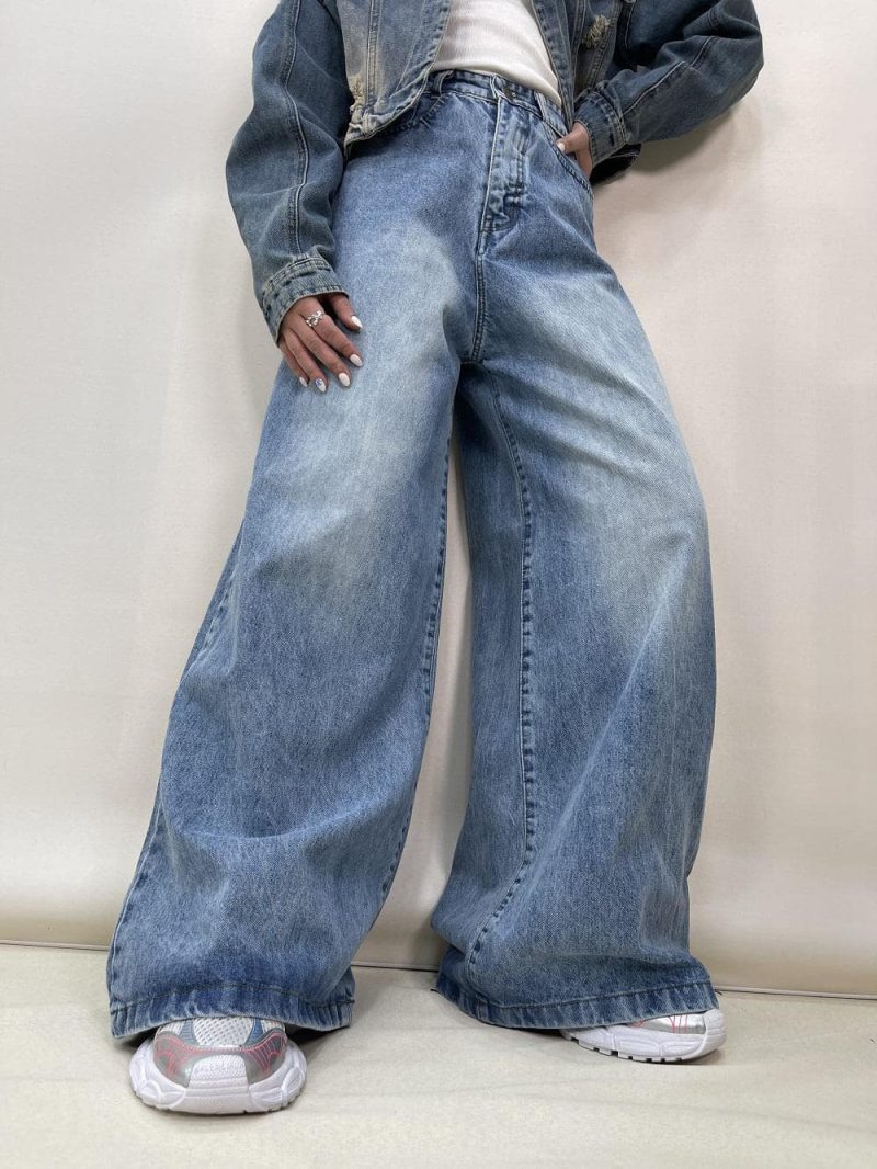 شلوار جین زنانه سوپر بگ آبی روشن