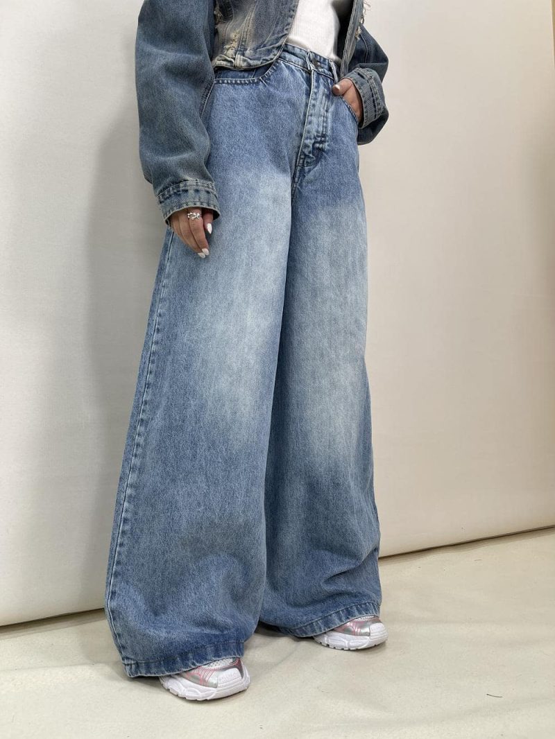 شلوار جین زنانه سوپر بگ آبی روشن