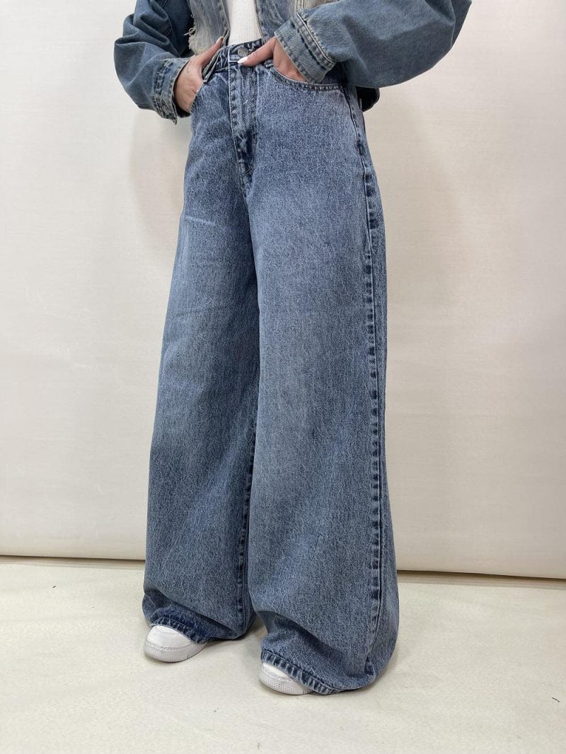 شلوار جین زنانه سوپر بگ آبی