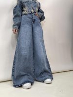 شلوار جین زنانه سوپر بگ آبی