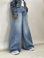 شلوار جین زنانه سوپر بگ آبی روشن
