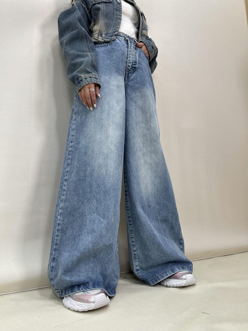 شلوار جین زنانه سوپر بگ آبی روشن