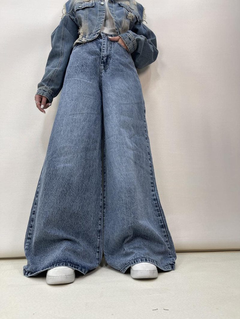 شلوار جین زنانه سوپر بگ آبی