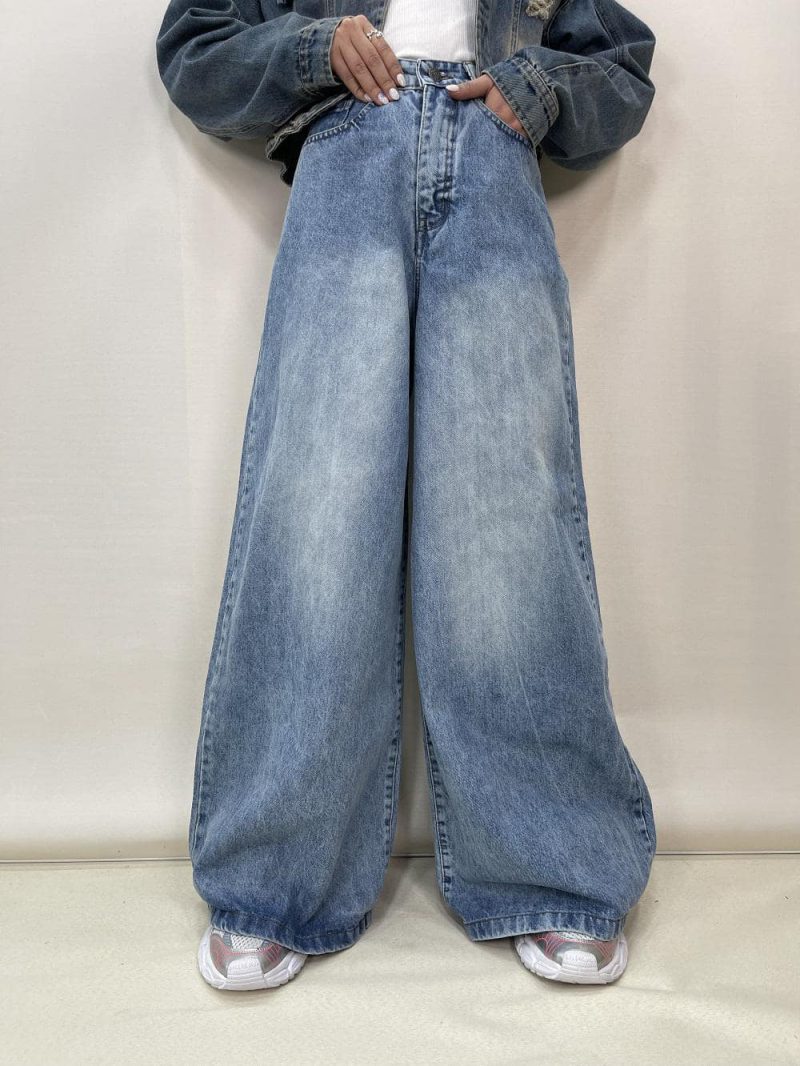 شلوار جین زنانه سوپر بگ آبی روشن