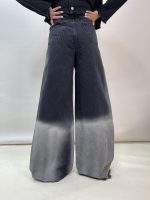شلوار جین زنانه فول بگ شافل زغالی