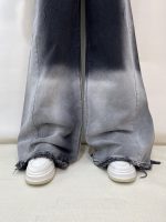 شلوار جین زنانه فول بگ شافل زغالی