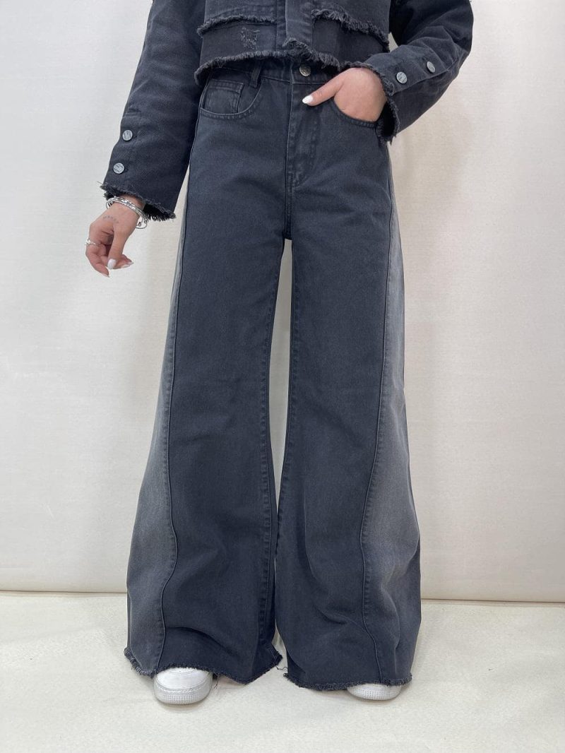 شلوار جین زنانه شافل زغالی