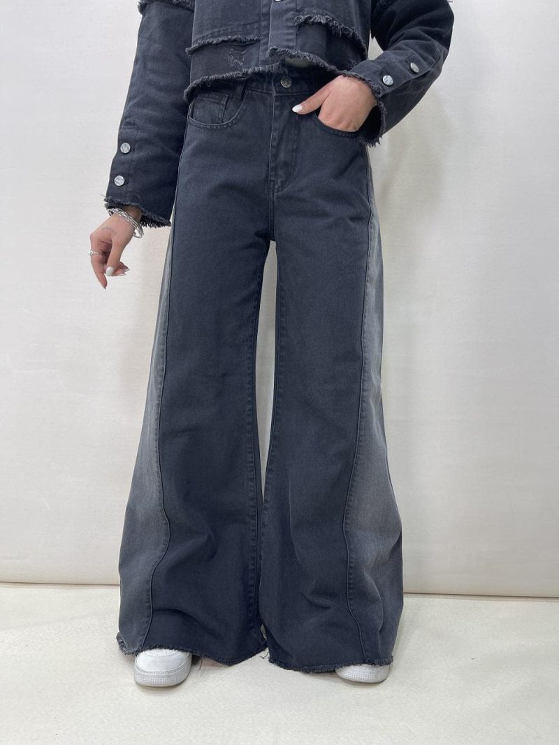 شلوار جین زنانه شافل زغالی