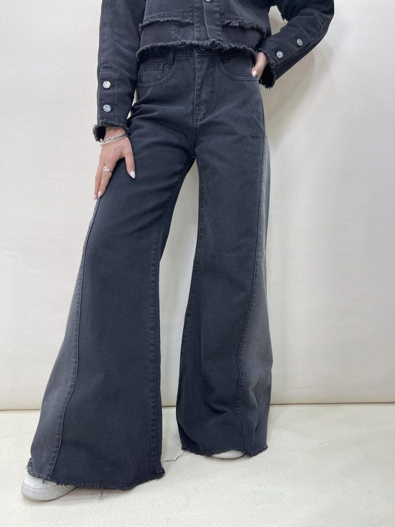 شلوار جین زنانه شافل زغالی