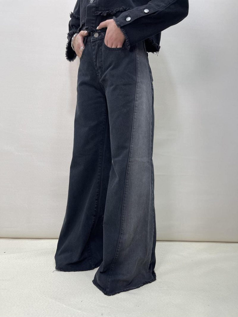 شلوار جین زنانه شافل زغالی