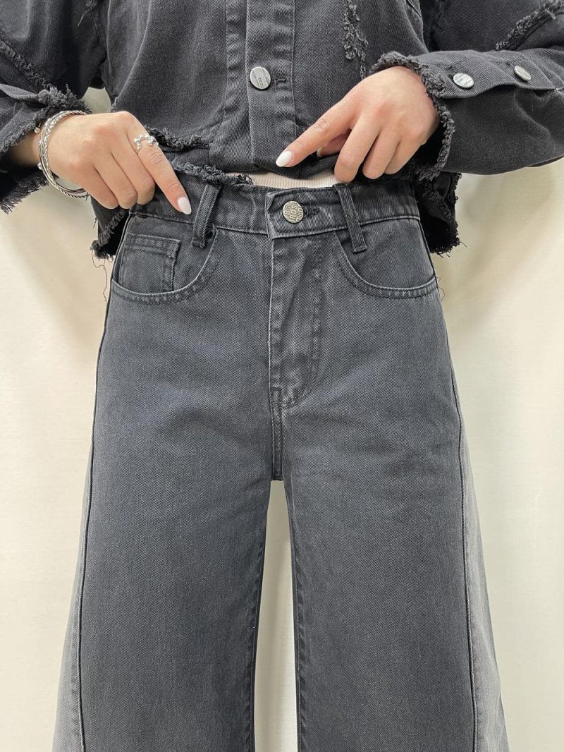 شلوار جین زنانه شافل زغالی