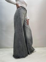 شلوار جین زنانه شافل طوسی