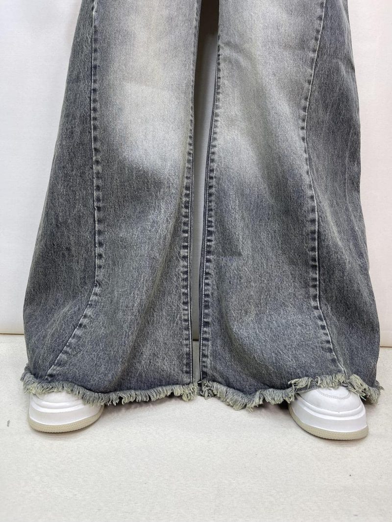 شلوار جین زنانه شافل طوسی