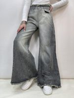 شلوار جین زنانه شافل طوسی