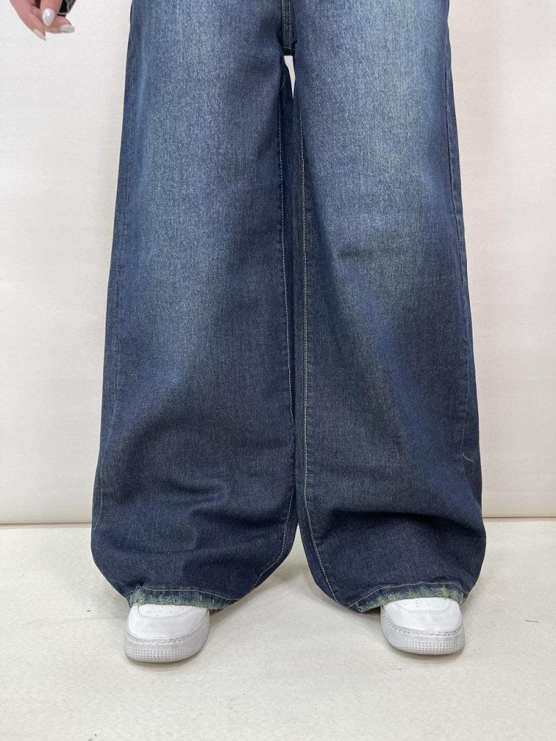 شلوار جین زنانه فول بگ سرمه ای