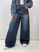 شلوار جین زنانه فول بگ سرمه ای