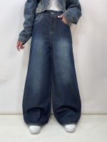 شلوار جین زنانه فول بگ سرمه ای