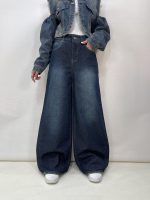 شلوار جین زنانه فول بگ سرمه ای