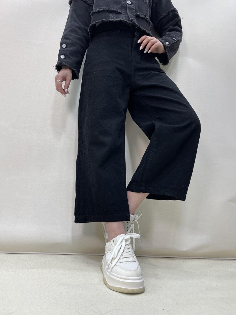 شلوار جین زنانه بگ مشکی قد 90