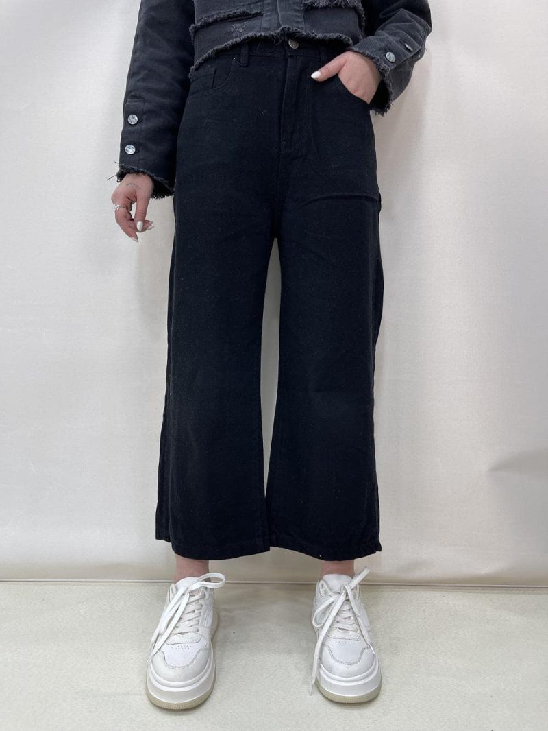 شلوار جین زنانه بگ مشکی قد 90