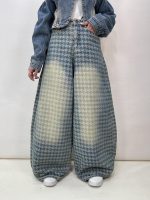 شلوار جین زنانه سوپر بگ بالون طرحدار