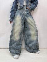 شلوار جین زنانه سوپر بگ بالون طرحدار