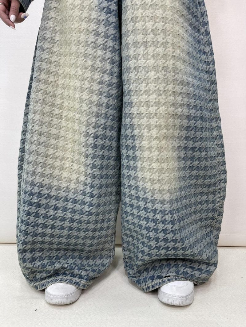 شلوار جین زنانه سوپر بگ بالون طرحدار