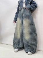 شلوار جین زنانه سوپر بگ بالون طرحدار