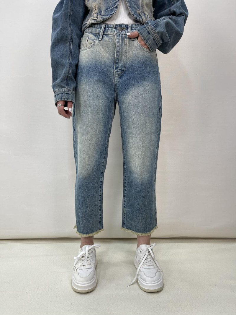 شلوار جین زنانه واید لگ آبی