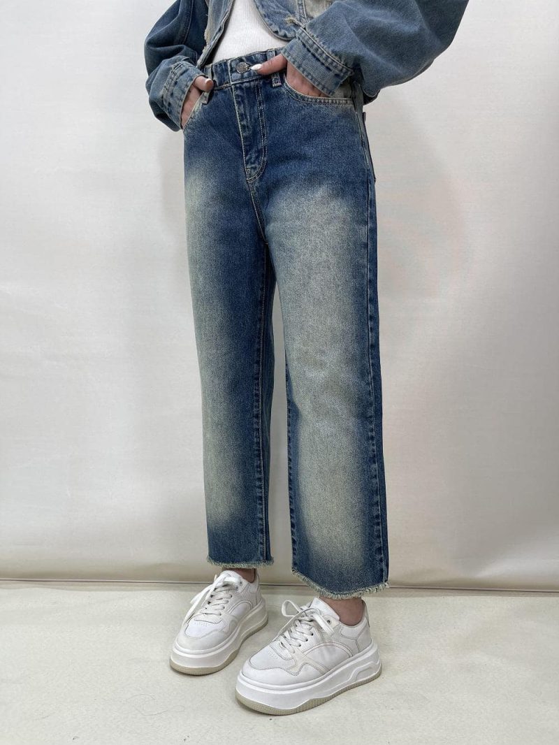 شلوار جین زنانه واید لگ آبی