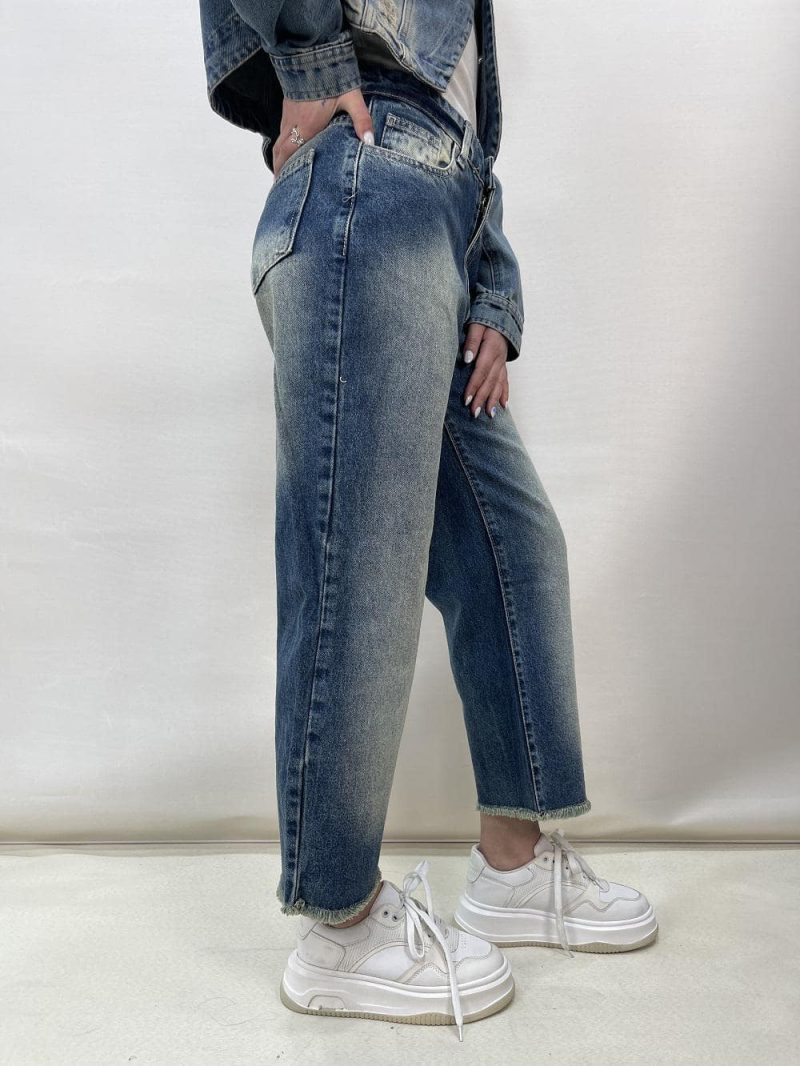 شلوار جین زنانه واید لگ آبی