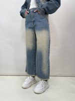 شلوار جین زنانه واید لگ آبی