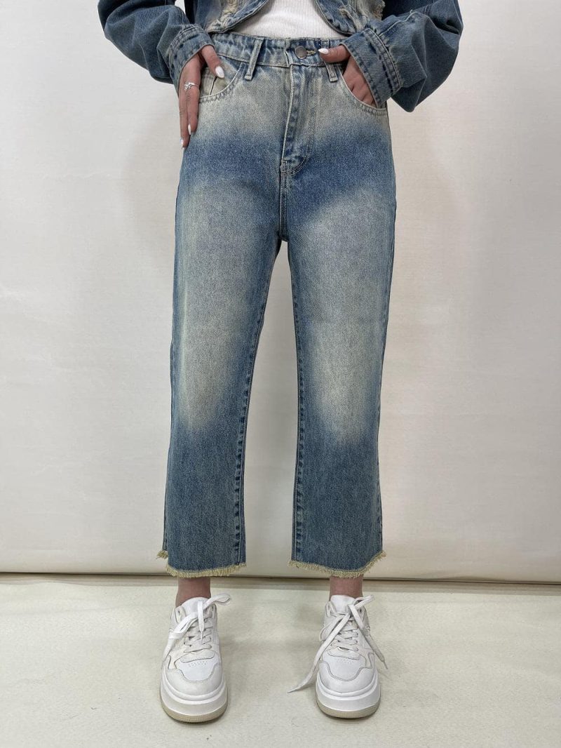 شلوار جین زنانه واید لگ آبی