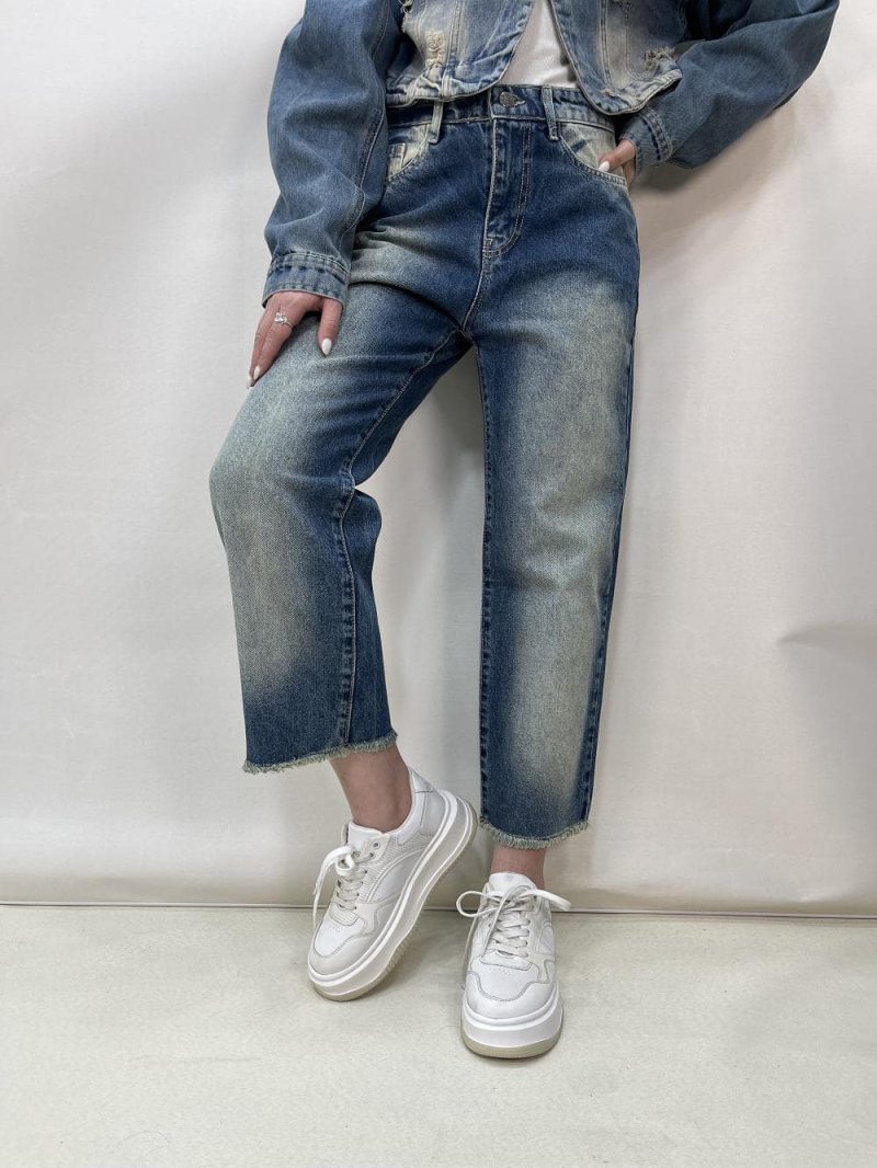 شلوار جین زنانه واید لگ آبی